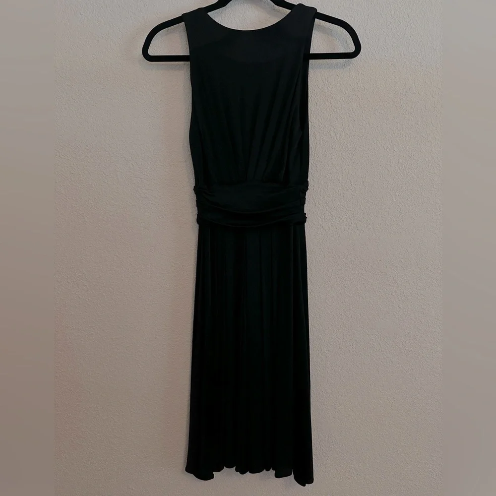 Diane Von Furstenberg Black V-Neck Sleeveless Fit n' Flare Dress - Picture 8 of 10